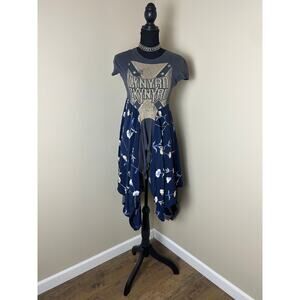 Lynyrd Skynyrd Upcycled Shirt Dress Reworked Band Tee XS The Morgan Factory